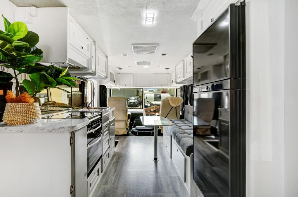 Kitchen Area of Van Conversion Motorhome